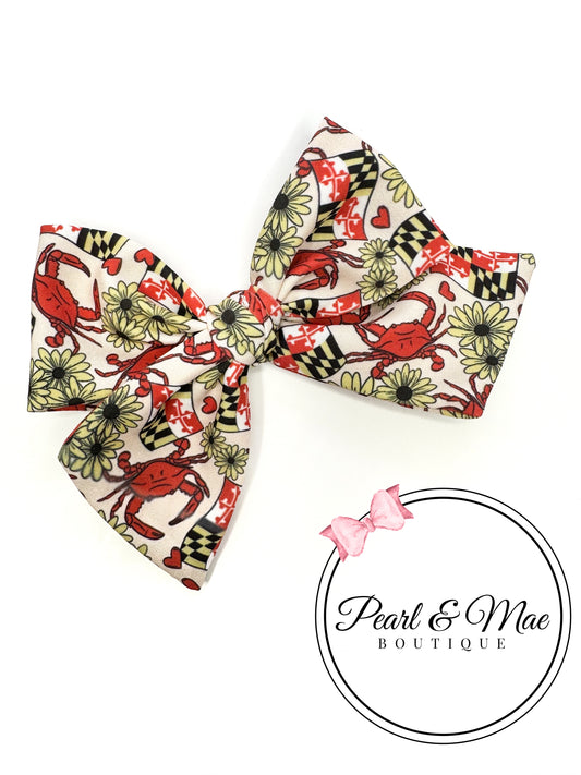 Maryland themed hand tied bow